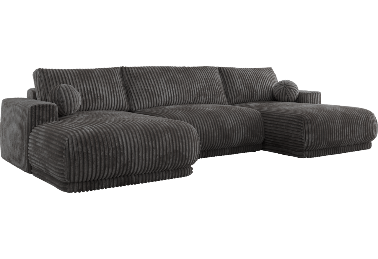 Narożnik RINA U - uniwersalny - szary, sztruks