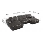 Narożnik RINA U - uniwersalny - szary, sztruks