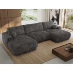 Narożnik RINA U - uniwersalny - szary, sztruks