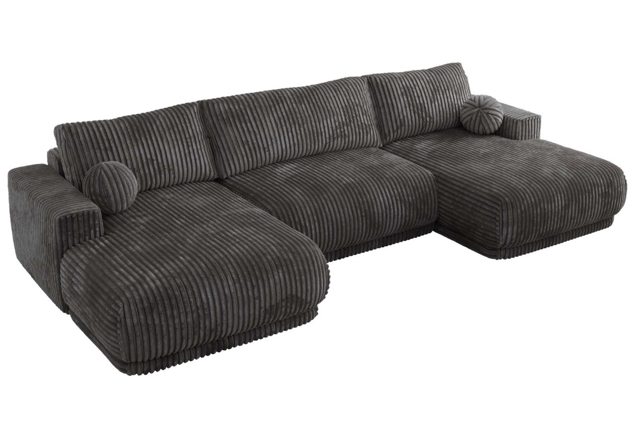 Narożnik RINA U - uniwersalny - szary, sztruks