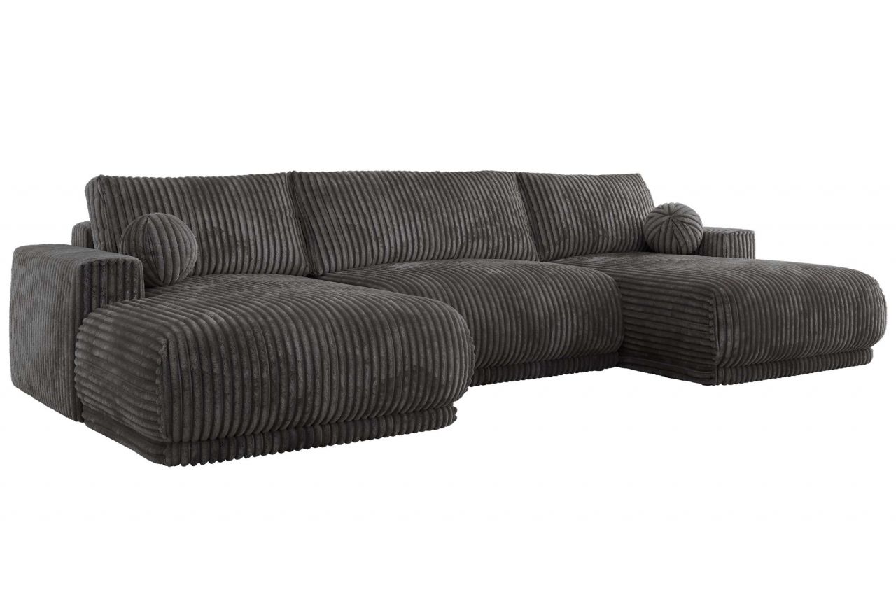 Narożnik RINA U - uniwersalny - szary, sztruks