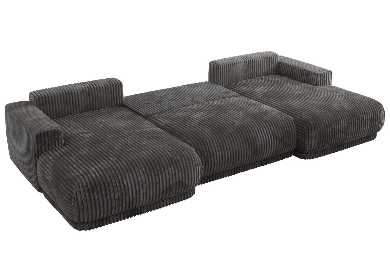 Narożnik RINA U - uniwersalny - szary, sztruks