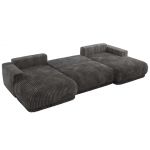 Narożnik RINA U - uniwersalny - szary, sztruks