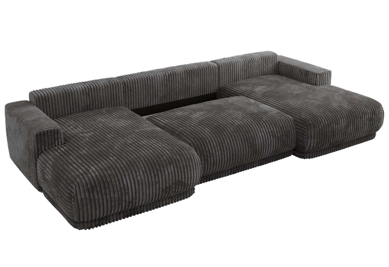 Narożnik RINA U - uniwersalny - szary, sztruks