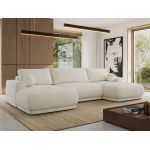 Narożnik RINA U - uniwersalny - kremowy, szenil gładki