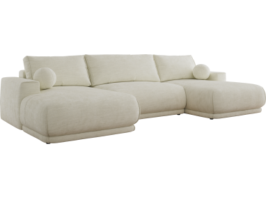 Narożnik RINA U - uniwersalny - kremowy, szenil gładki