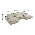 Narożnik RINA U - uniwersalny - kremowy, szenil gładki