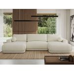 Narożnik RINA U - uniwersalny - kremowy, szenil gładki