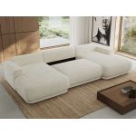 Narożnik RINA U - uniwersalny - kremowy, szenil gładki