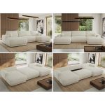 Narożnik RINA U - uniwersalny - kremowy, szenil gładki