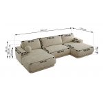 Narożnik RINA U - uniwersalny - beżowy, szenil gładki