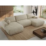 Narożnik RINA U - uniwersalny - beżowy, szenil gładki