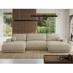 Narożnik RINA U - uniwersalny - beżowy, szenil gładki