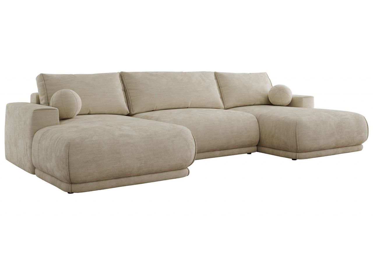 Narożnik RINA U - uniwersalny - beżowy, szenil gładki