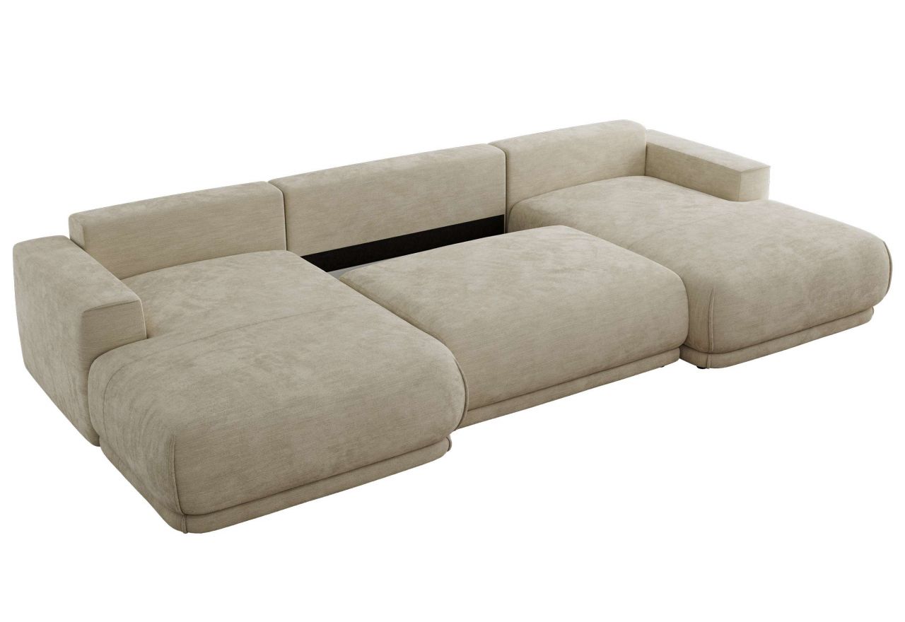 Narożnik RINA U - uniwersalny - beżowy, szenil gładki