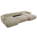 Narożnik RINA U - uniwersalny - beżowy, szenil gładki