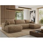 Narożnik RINA U - uniwersalny - brązowy, szenil gładki