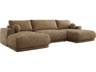 Narożnik RINA U - uniwersalny - brązowy, szenil gładki