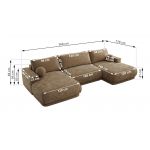 Narożnik RINA U - uniwersalny - brązowy, szenil gładki