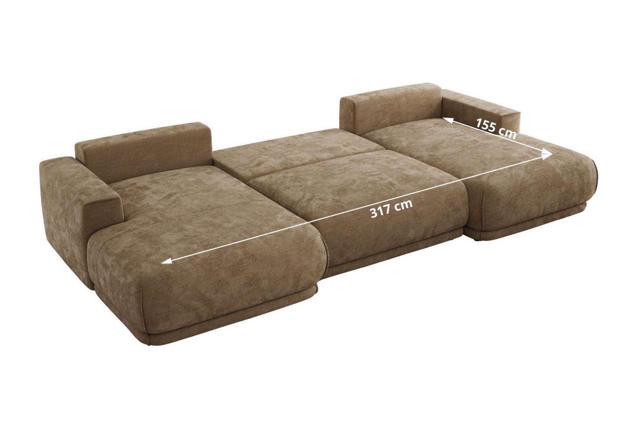 Narożnik RINA U - uniwersalny - brązowy, szenil gładki