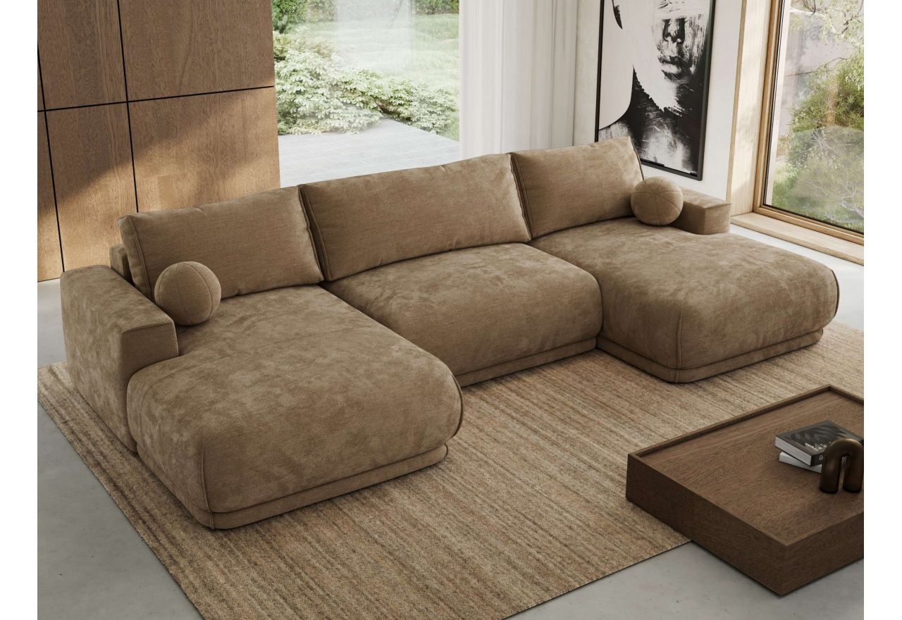 Narożnik RINA U - uniwersalny - brązowy, szenil gładki