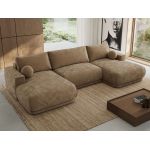 Narożnik RINA U - uniwersalny - brązowy, szenil gładki