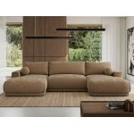 Narożnik RINA U - uniwersalny - brązowy, szenil gładki