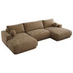 Narożnik RINA U - uniwersalny - brązowy, szenil gładki