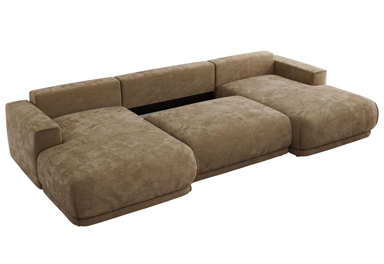 Narożnik RINA U - uniwersalny - brązowy, szenil gładki