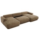 Narożnik RINA U - uniwersalny - brązowy, szenil gładki