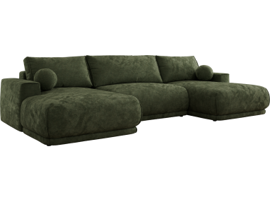 Narożnik RINA U - uniwersalny - ciemnozielony, szenil gładki