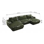 Narożnik RINA U - uniwersalny - ciemnozielony, szenil gładki