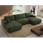 Narożnik RINA U - uniwersalny - ciemnozielony, szenil gładki