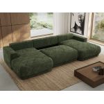 Narożnik RINA U - uniwersalny - ciemnozielony, szenil gładki