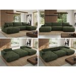 Narożnik RINA U - uniwersalny - ciemnozielony, szenil gładki