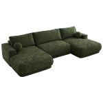 Narożnik RINA U - uniwersalny - ciemnozielony, szenil gładki