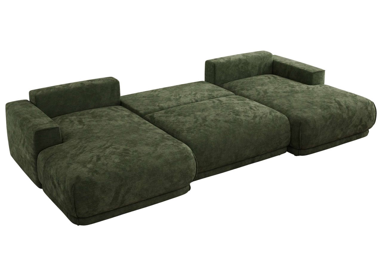 Narożnik RINA U - uniwersalny - ciemnozielony, szenil gładki