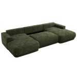 Narożnik RINA U - uniwersalny - ciemnozielony, szenil gładki