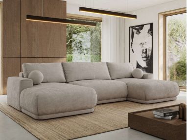 Narożnik RINA U - uniwersalny - jasnoszary, szenil gładki