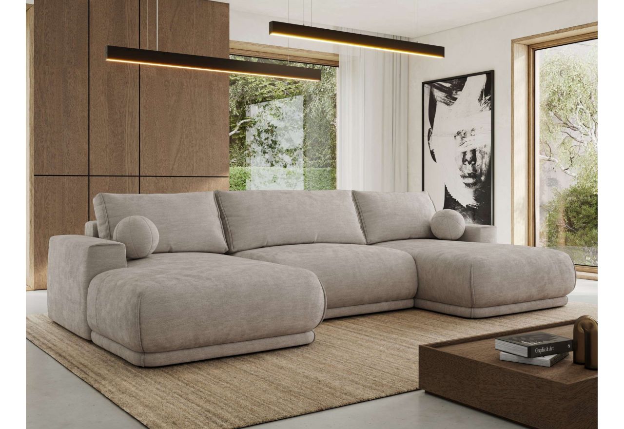 Narożnik RINA U - uniwersalny - jasnoszary, szenil gładki