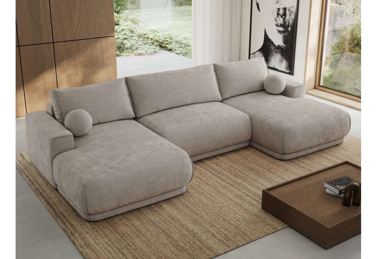 Narożnik RINA U - uniwersalny - jasnoszary, szenil gładki