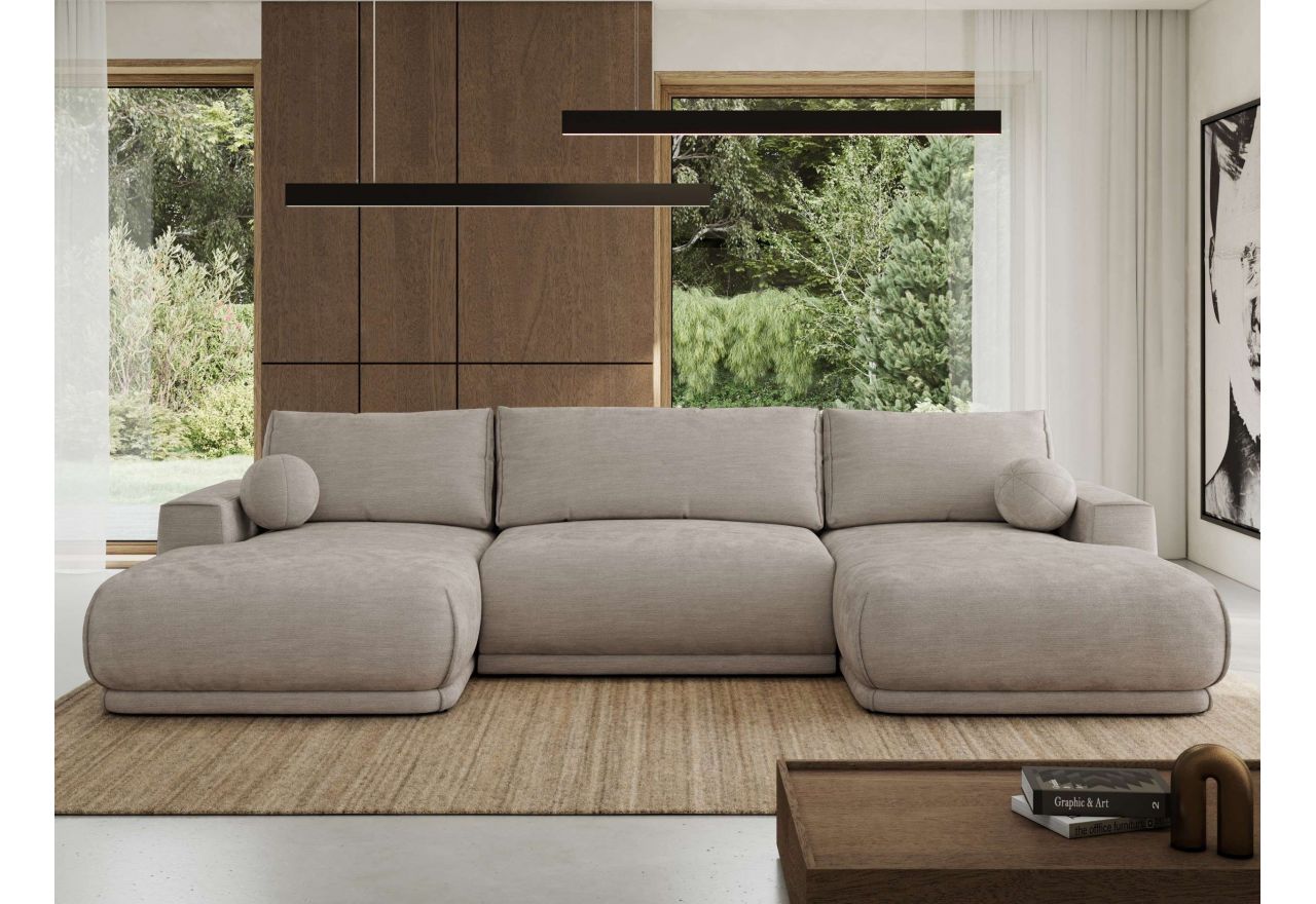 Narożnik RINA U - uniwersalny - jasnoszary, szenil gładki