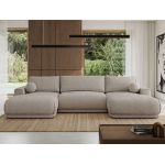 Narożnik RINA U - uniwersalny - jasnoszary, szenil gładki