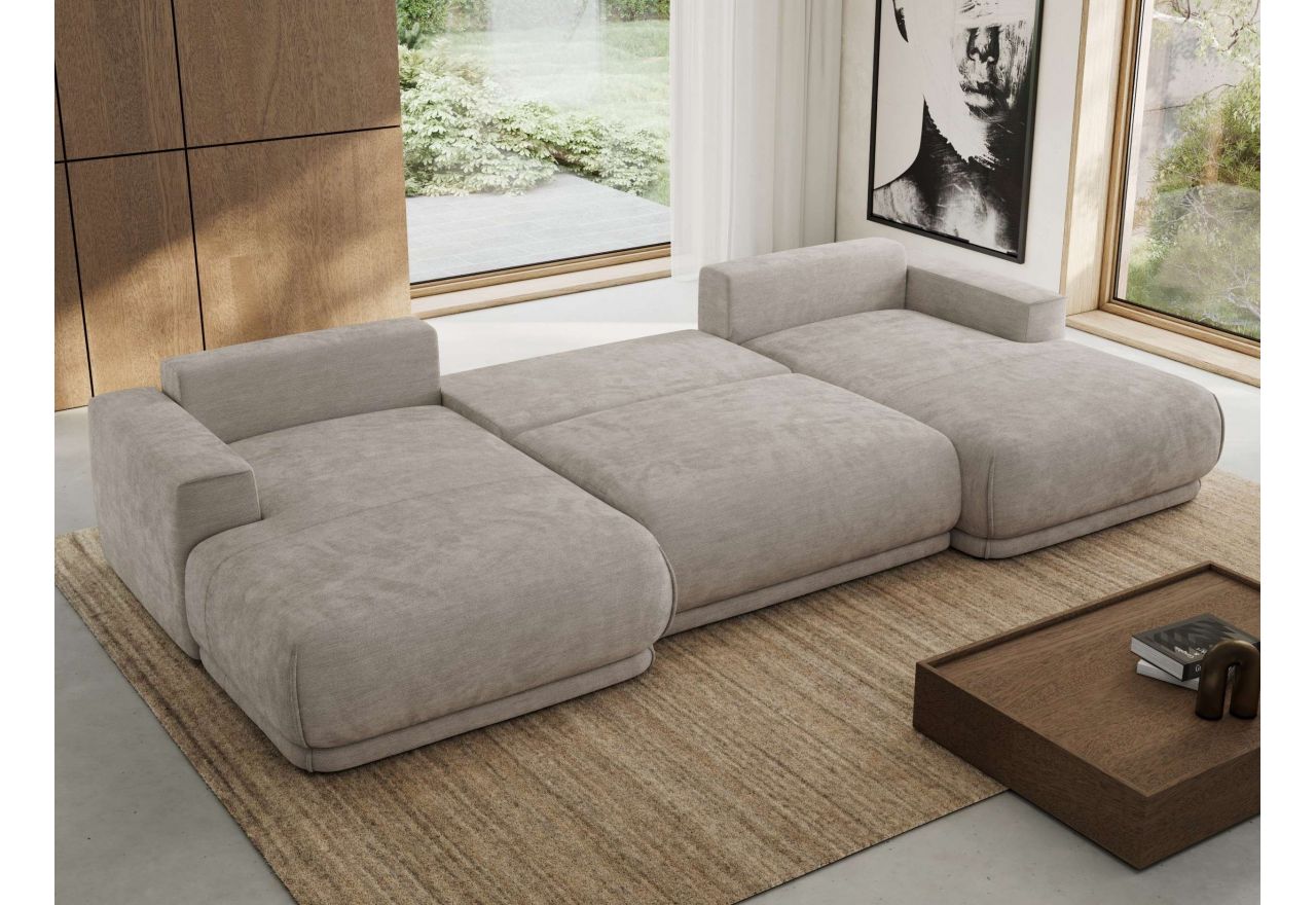 Narożnik RINA U - uniwersalny - jasnoszary, szenil gładki