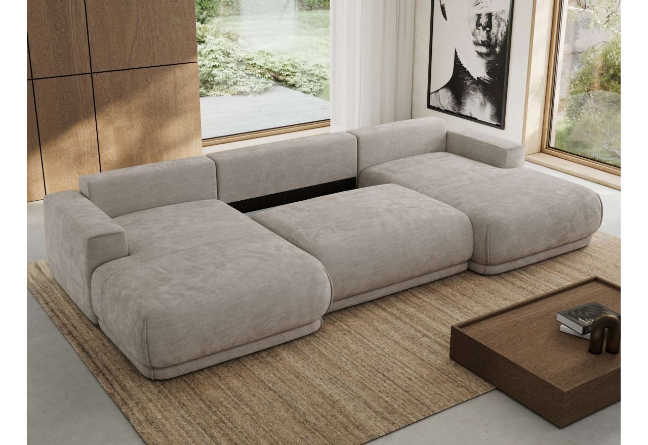 Narożnik RINA U - uniwersalny - jasnoszary, szenil gładki