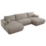 Narożnik RINA U - uniwersalny - jasnoszary, szenil gładki