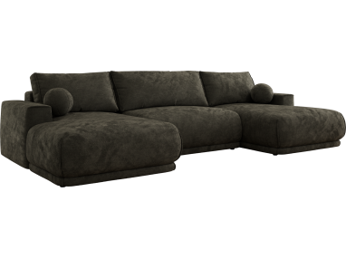 Narożnik RINA U - uniwersalny - ciemnoszary, szenil gładki