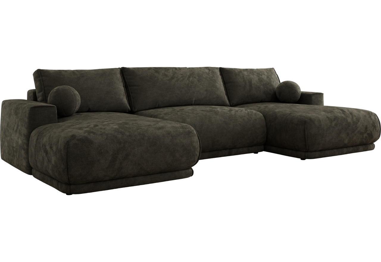 Narożnik RINA U - uniwersalny - ciemnoszary, szenil gładki