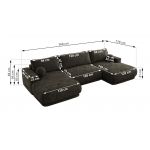 Narożnik RINA U - uniwersalny - ciemnoszary, szenil gładki