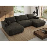 Narożnik RINA U - uniwersalny - ciemnoszary, szenil gładki